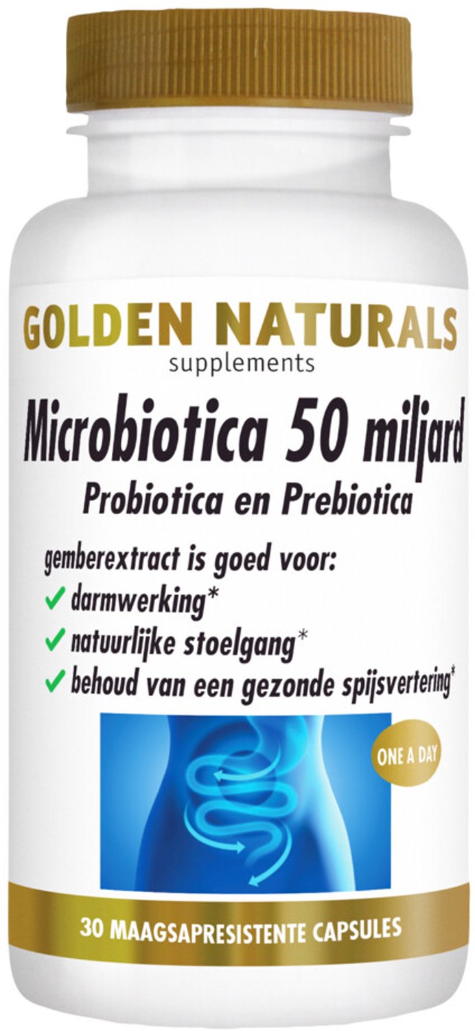 Golden Naturals - Microbiotica 50 Miljard - 2 x 30 vegacapsules - Voordeelverpakking