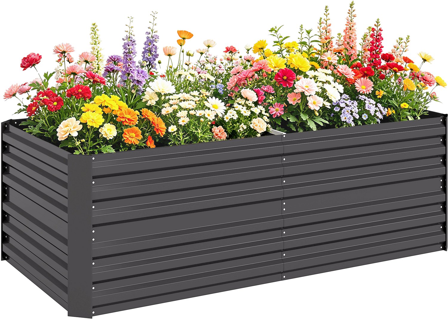 Outsunny tuinbed - Gegalvaniseerd staal - 180x90x59cm - Donkergrijs