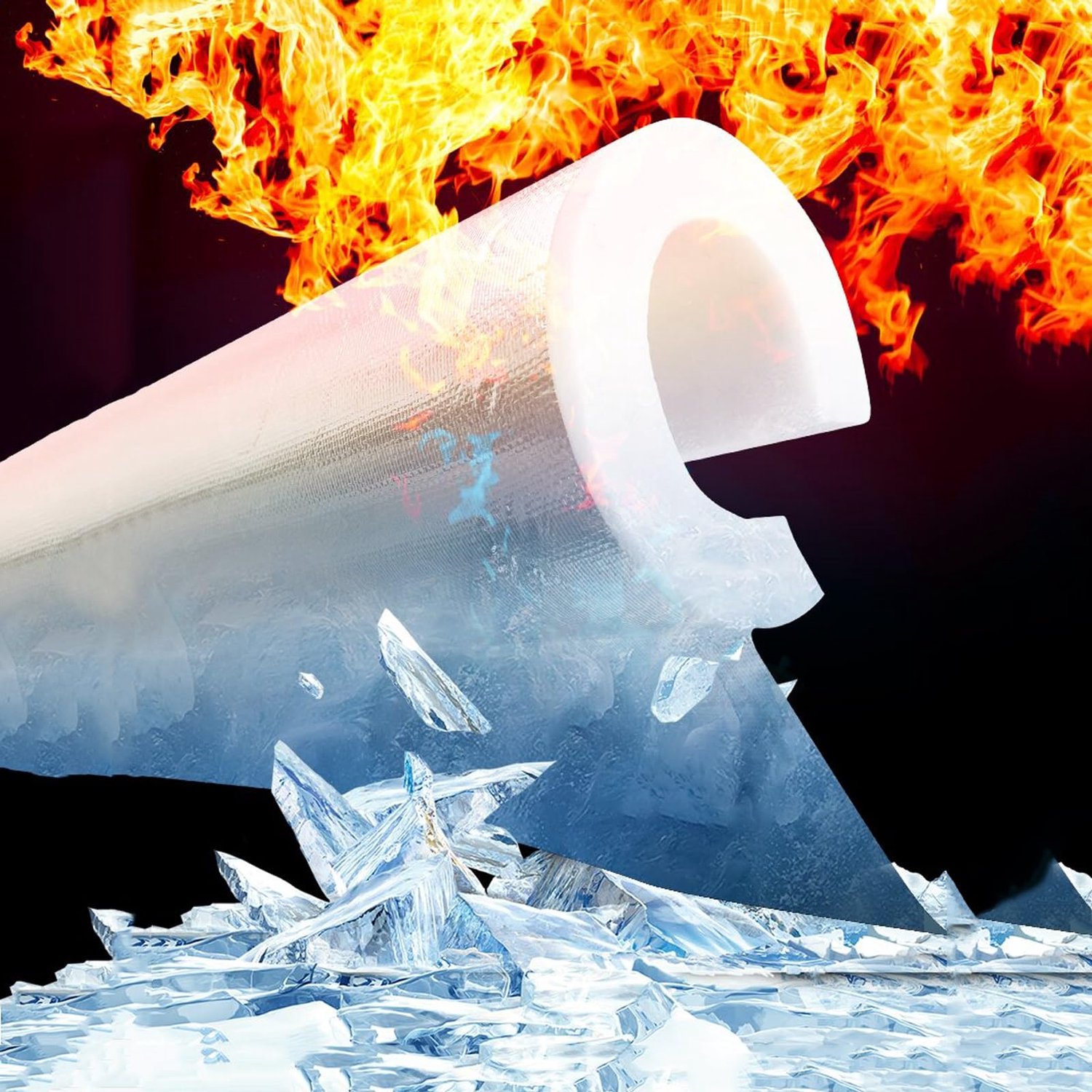 Famanu - Leidingisolatie Isolatietape - Bescherming tegen vorst - Zelfklevend isolatiemateriaal - Zilver 1 stuk