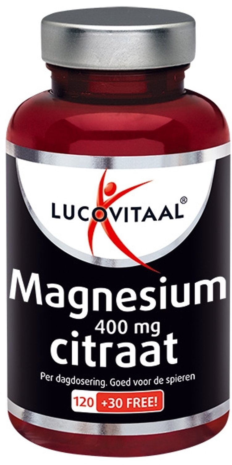 Bol.com Lucovitaal Magnesium Citraat 400 mg, 150 Tabletten, Voedingssupplement voor Volwassenen, Voor Spieren en Zenuwstelsel aanbieding