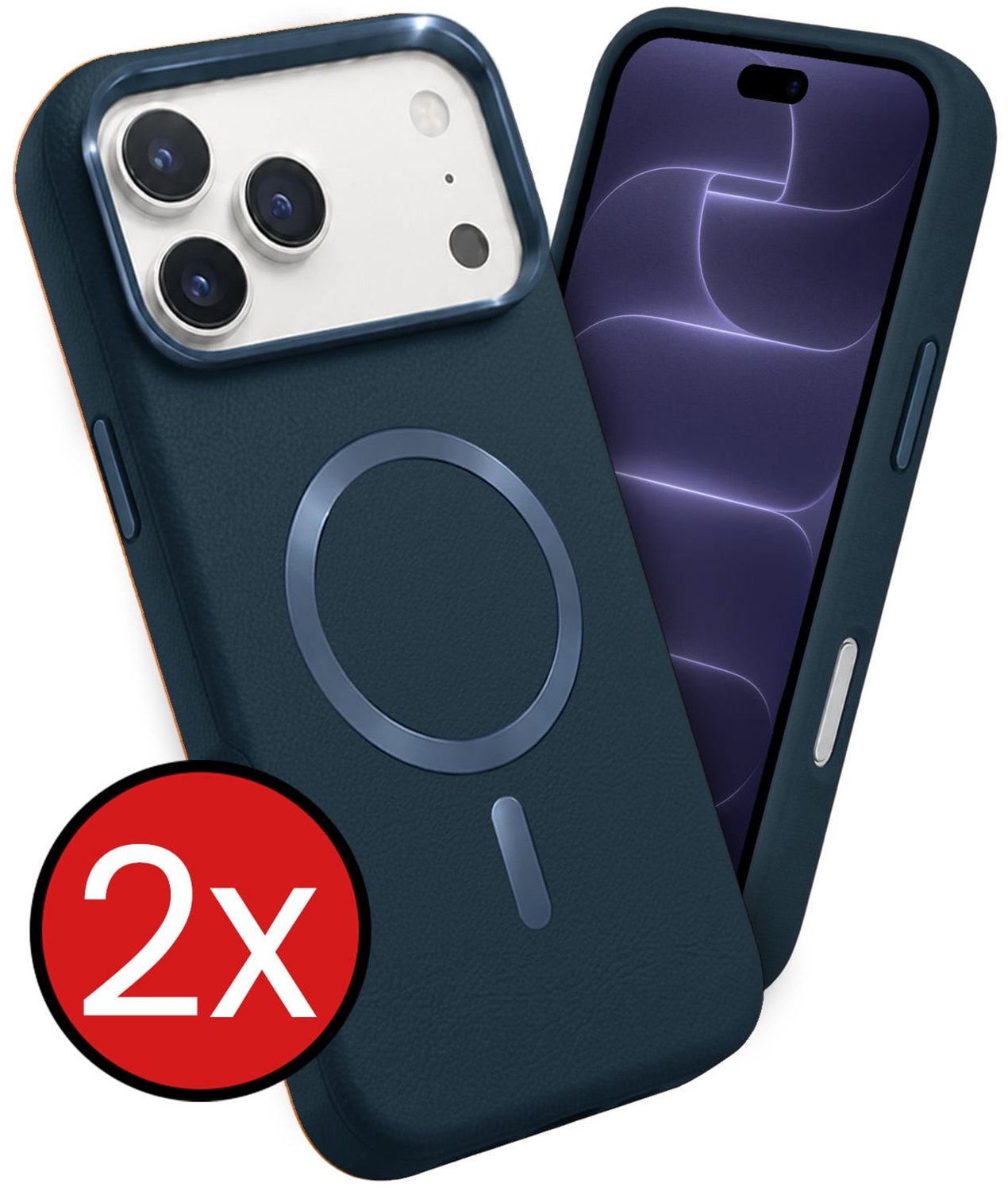 Hoesje - 2 Stuks - Geschikt voor Apple iPhone 18 Pro Max - Magsafe Compatible - Leer Look - Sterk & Shockproof - Shock Proof Case - Back Cover - Telefoon Hoes - Telefoonhoes - Bruin