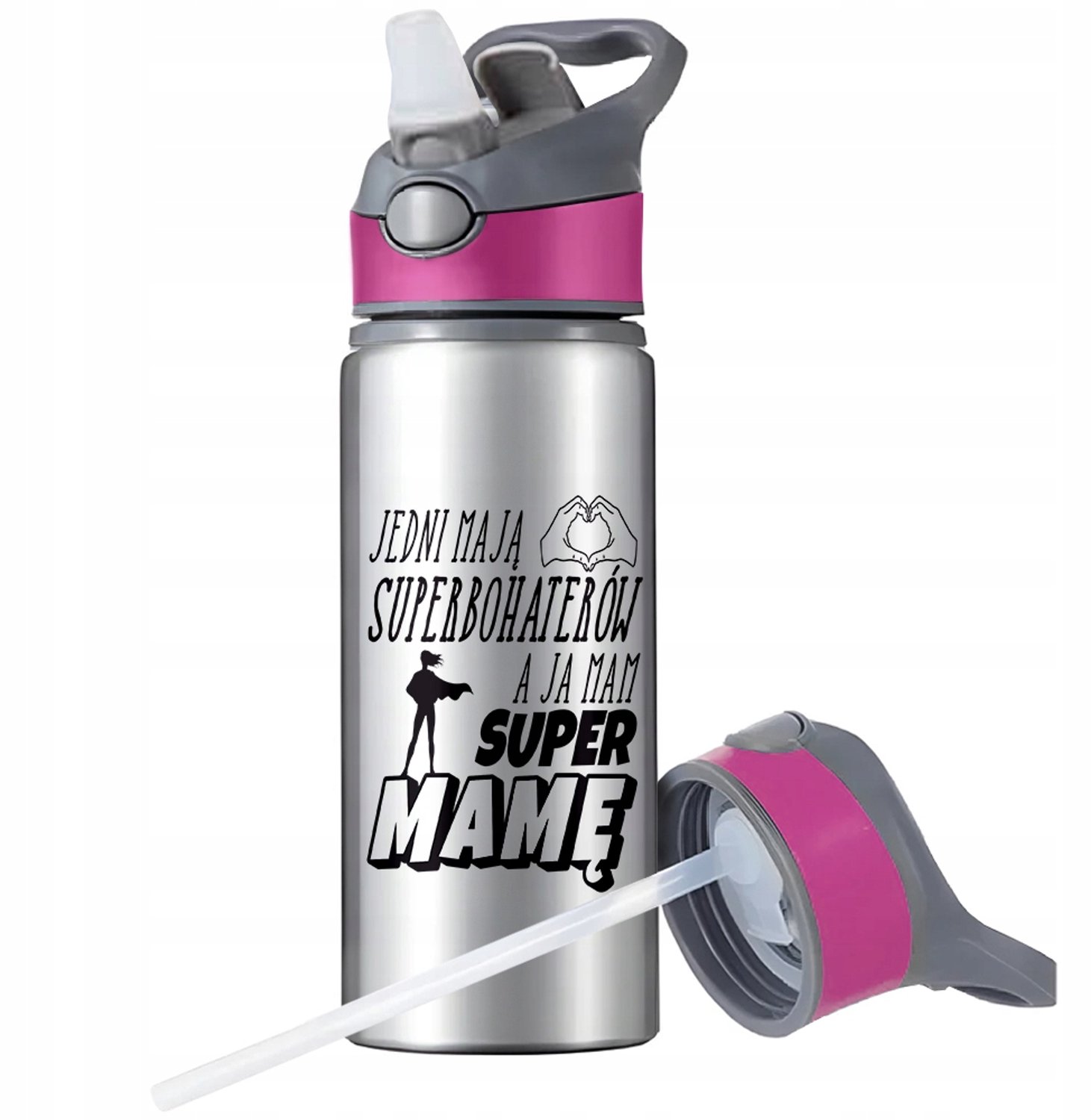 Aluminium Bidon Sportief met Rietje en Handvat - 650ml