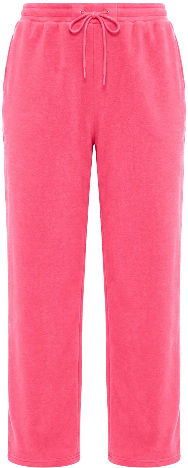 Ulla Popken - Dames - Broek Rose wijde rechte pijpen elastische tailleband - Fuchsiaroze - Maat 42+