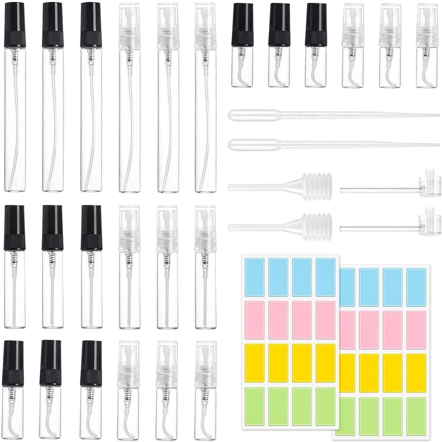 24x Glazen Parfum Verstuivers 2/3/5/10ml Mini Reisflacons