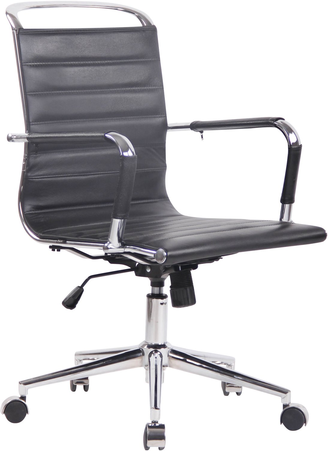 Luxe Comfort Monza 0066 bureaustoel - echt leer - zwart