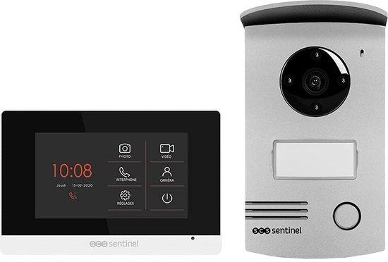 Video Deurbel Intercom - 4,3 Inch Touchscreen - Bekabeld 2-aderig - Wit - Voor Binnen En Buiten - Met Kleurendisplay — afbeelding 2