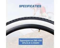 Set van 2 Vervangende Fietskoppen 24/26 x 2.125 Inch met Witte Wand voor Strand Cruiser Fiets