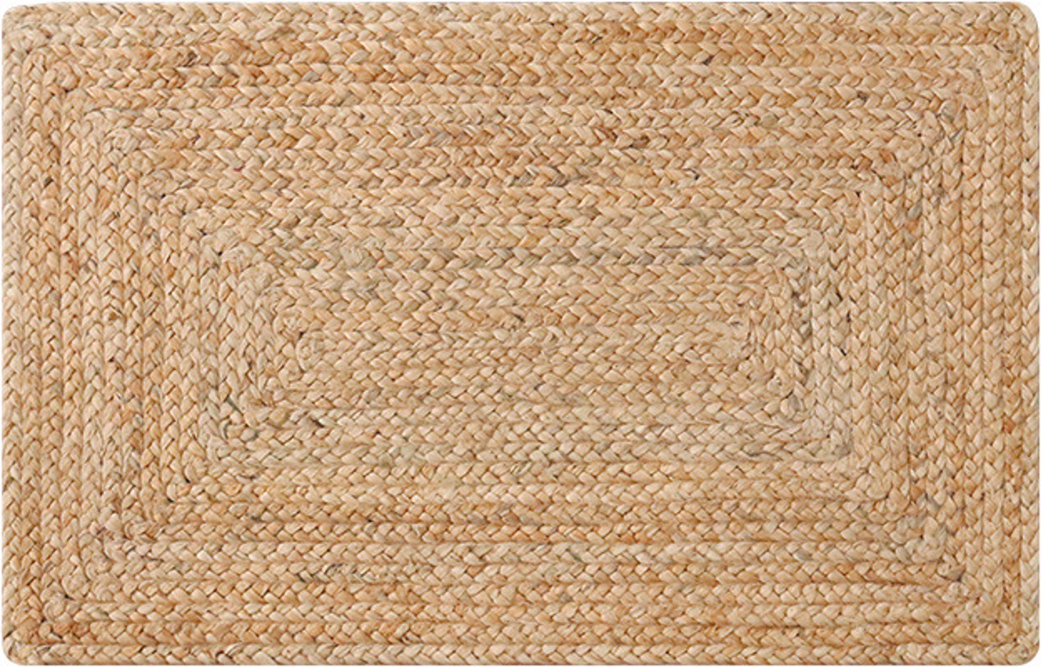 Jute Geweven Vloerkleed – 80 x 50 x 0,4 cm – Natuurlijke Kleur – Voor Binnen