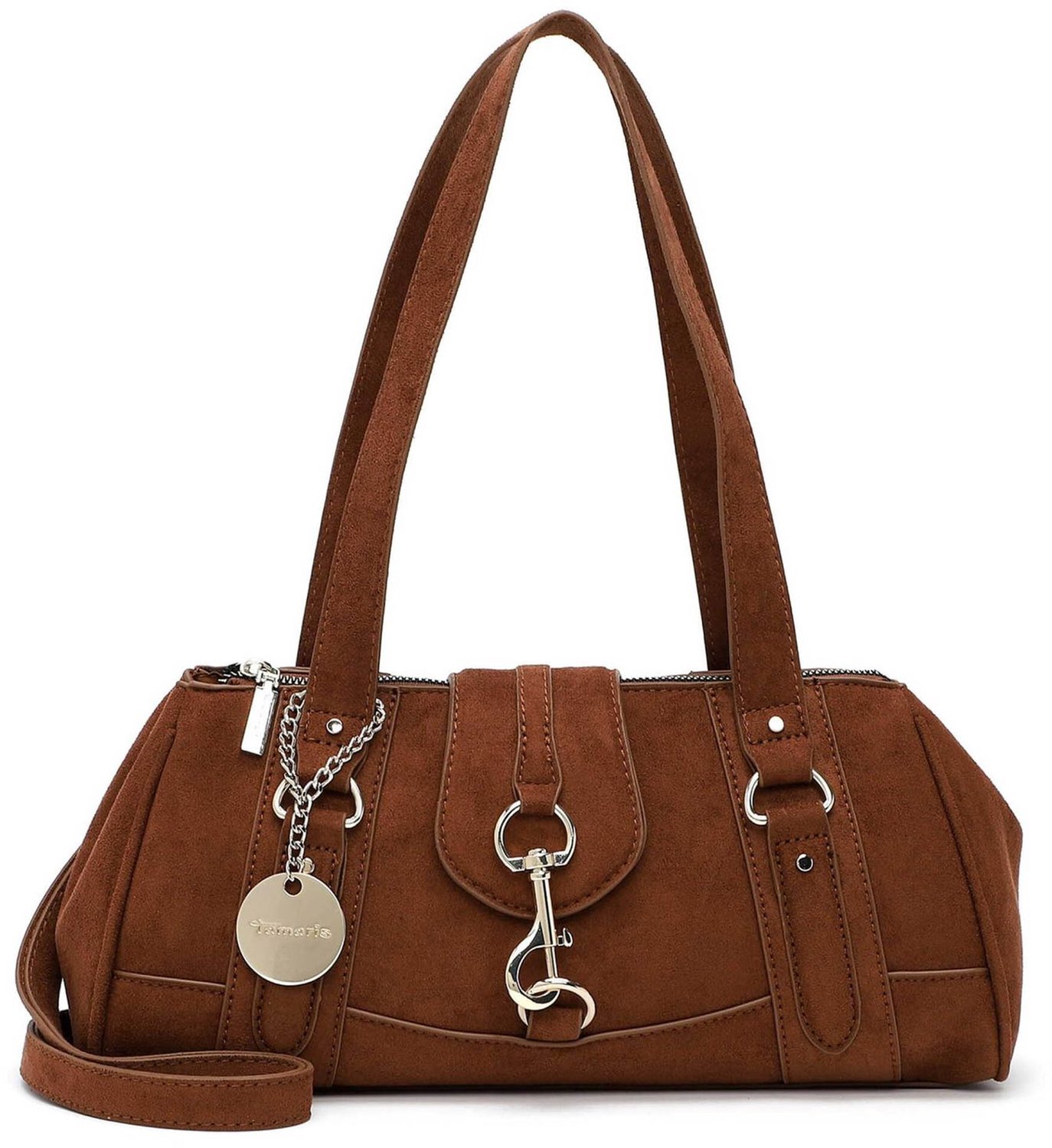 Tamaris schoudertas Marina Suede Cityshopper Cognac bruine