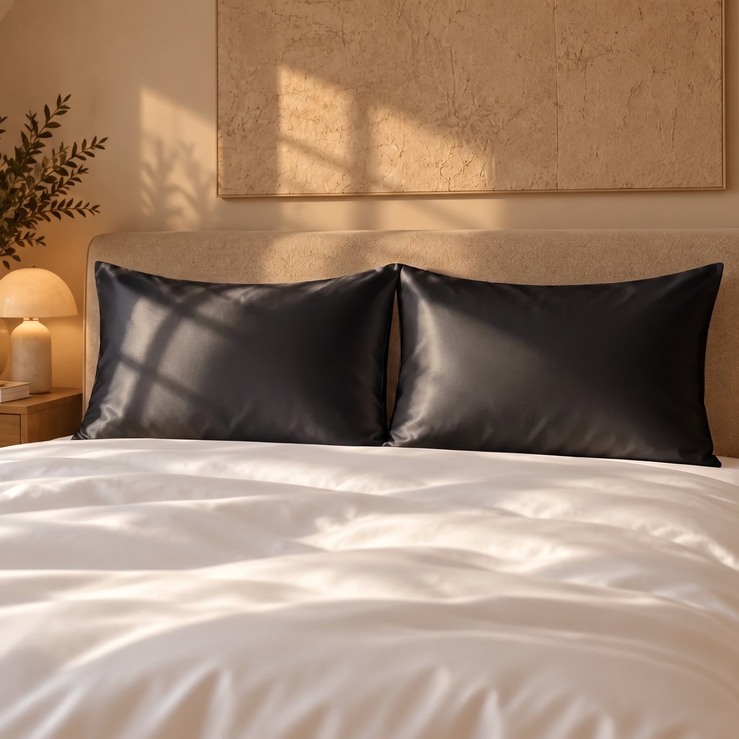 Silk Heaven Zijden kussensloop 60x70cm Zwart Ritssluiting 22 Momme - Kussensloop set - Luxe Silk Kussensloop 100% moerbei zijde - Zijde kussensloop - Silk Heaven - 60x70cm / Ritssluiting