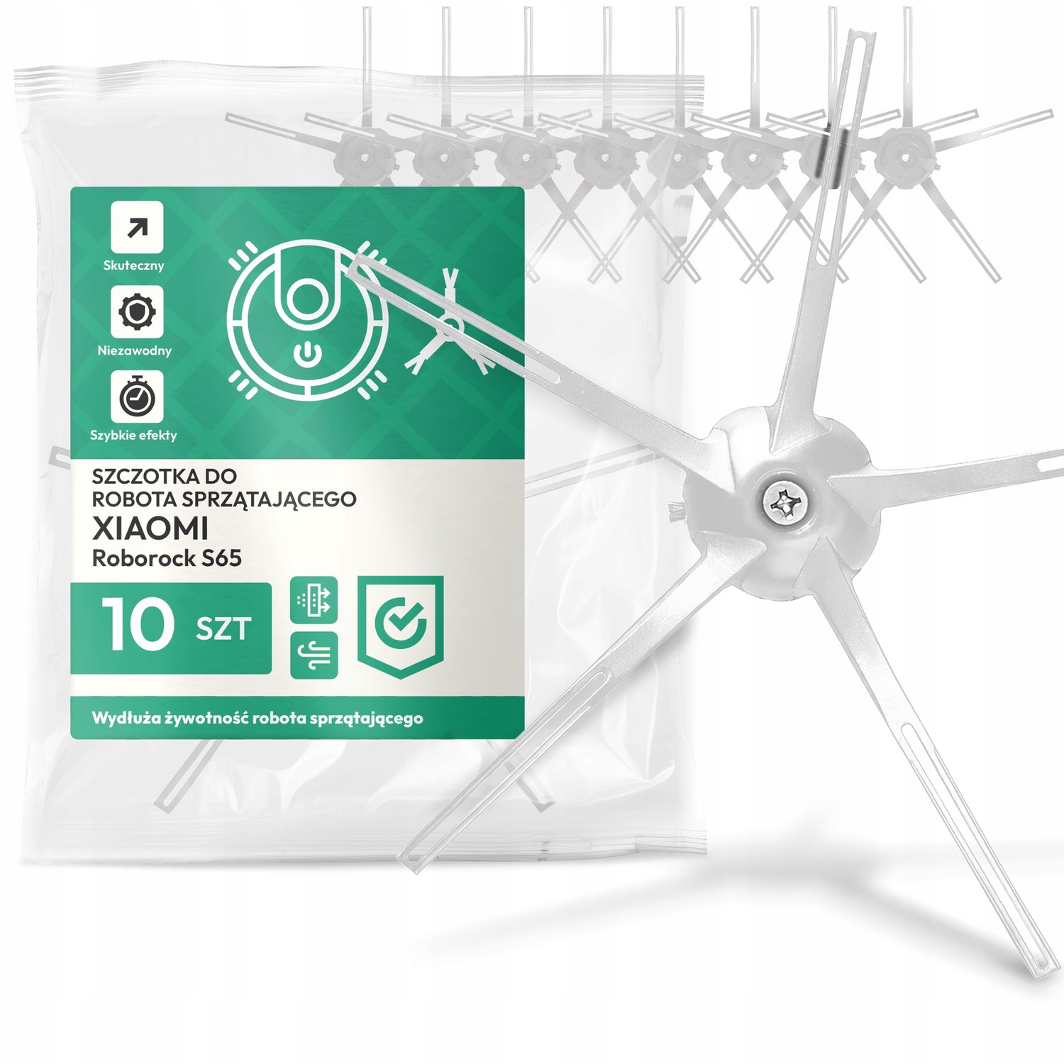10x Zijborstel voor Xiaomi Roborock S65 Robotstofzuiger