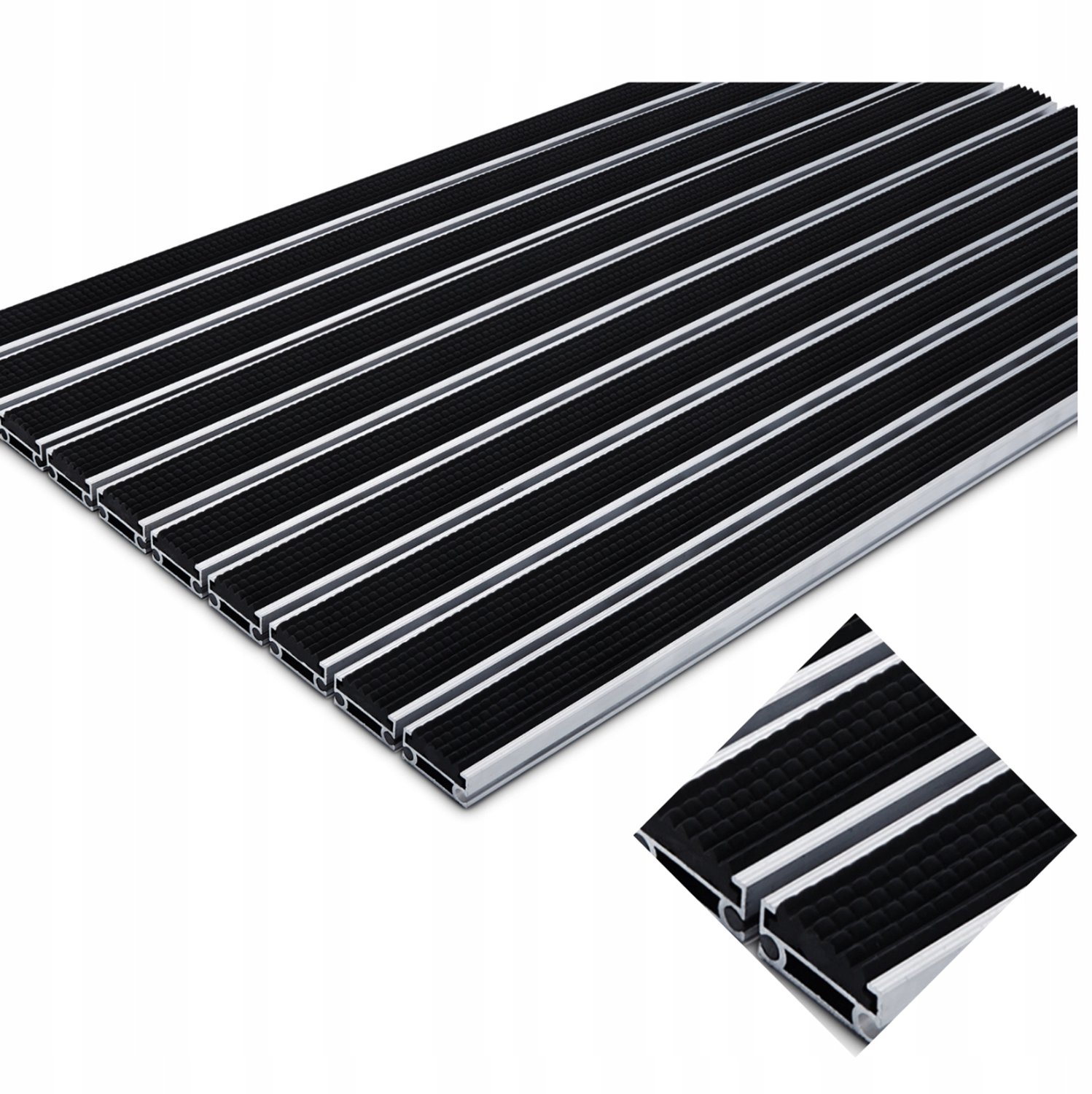 Polentex Combi Standaard 17 Alum. Deurmat 90x60cm - Rubber
