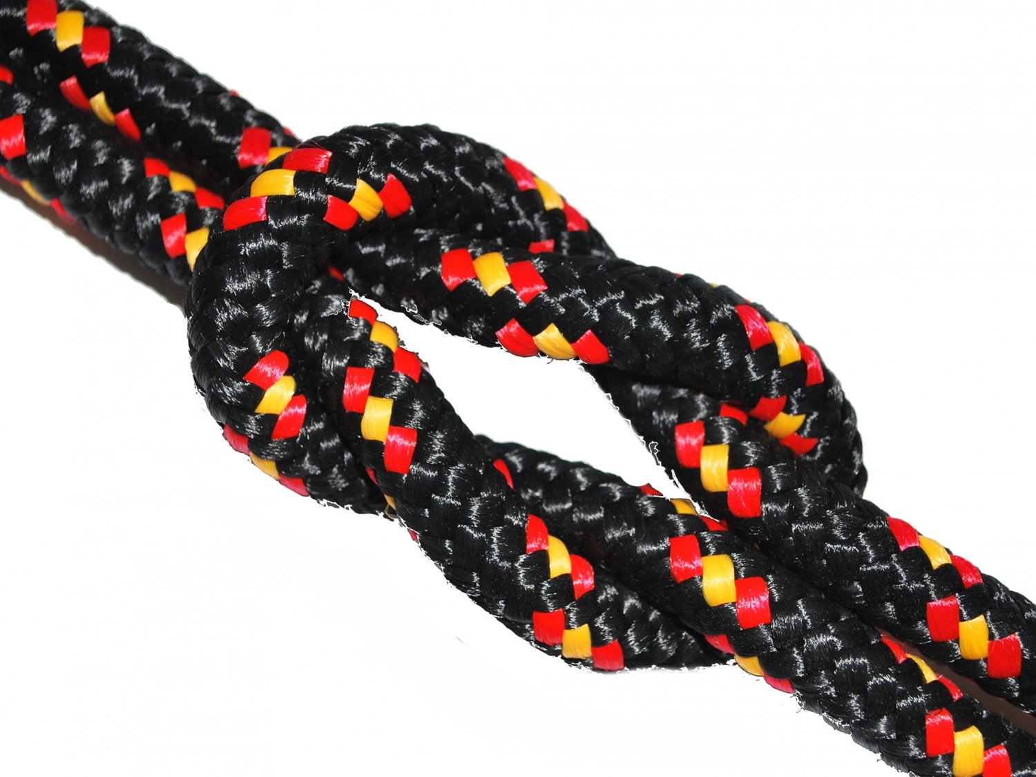 Gevlochten Polypropyleen Touw 6mm - Zwart met Kleuraccent