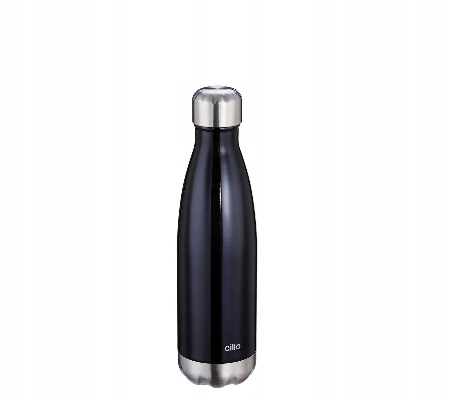 Cilio Thermosfles 500ml - Zwart, Roestvrij Staal, 24u Koud