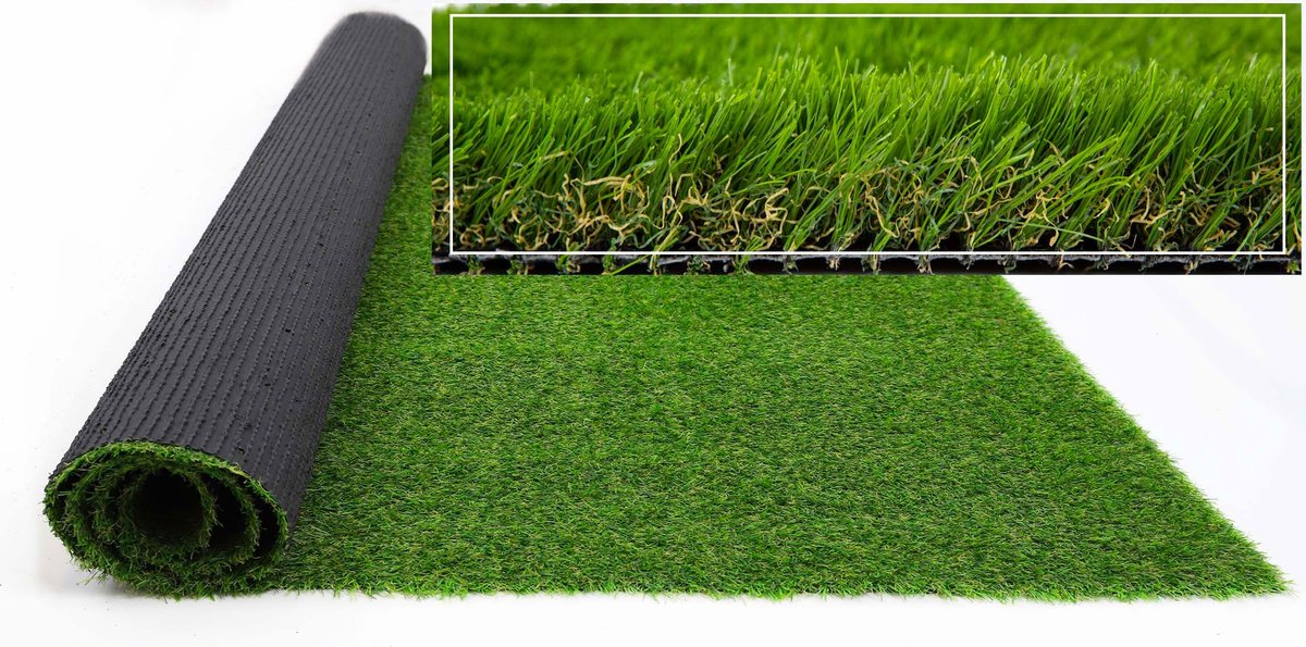 Kunstgras 300x450 cm - 38 mm dik, voor balkon, terras en tuin
