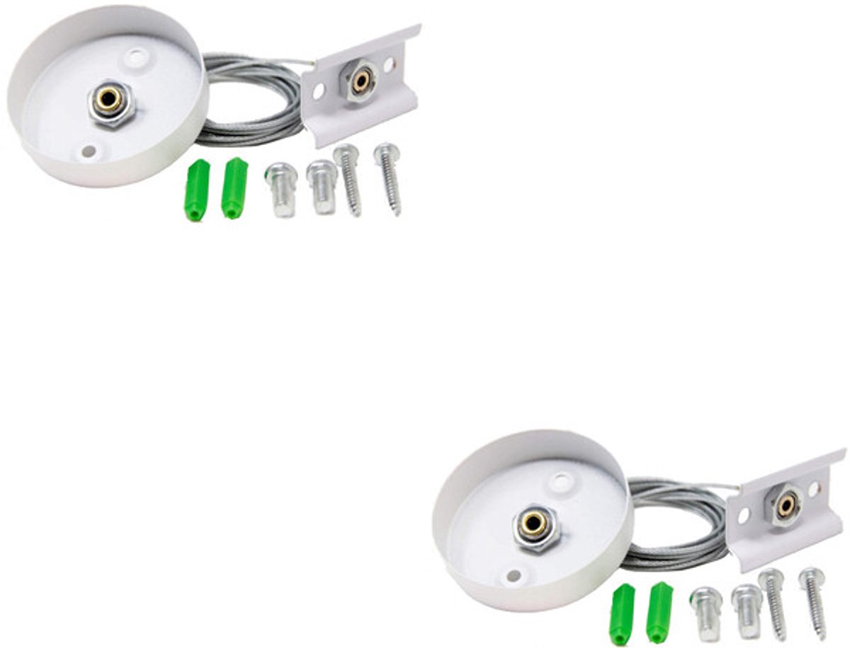 Spanningsrail Ophangset 2 Pack - Prixa - 1 Fase - 1 Meter - Wit