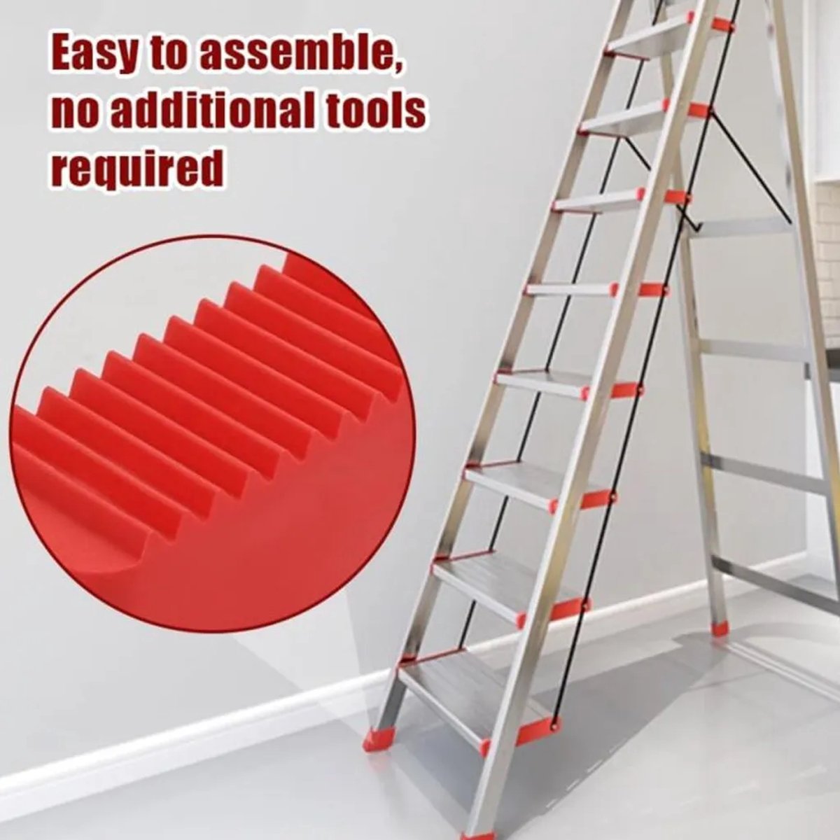 Vier rubberen laddervoetjes, 50 x 20 mm, Geschikt voor A-frame ladders, universele rubberen voetjes, kunnen gebruikt worden als vervangende voetjes Geschikt voor vouwladders, ideaal Geschikt voor doe-het-zelvers.