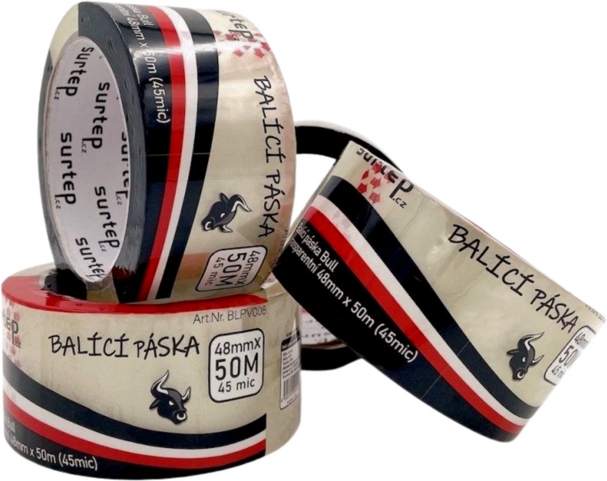 Surtep Bull verpakkingstape transparant 48 mm x 50 m (45 mic)