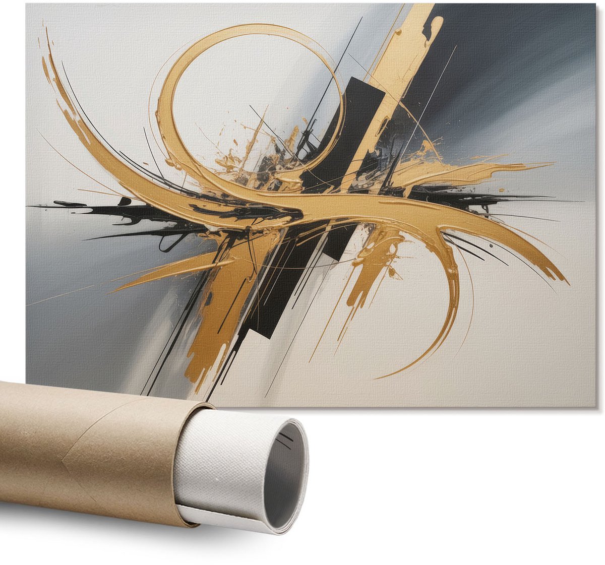 Coloray Polycanvas Wandposter - Lekkere Hotdogs, Illustratie - A1 - Bruin Patroon - Rechthoek - Interieurdecoratie - Kantoor - Expressief