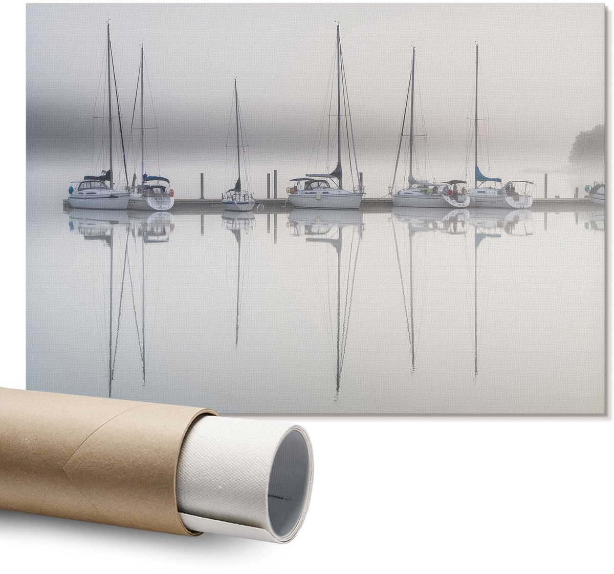 Coloray Canvas Poster Polycanvas - Zittende Vrouw, Schilderen - A1 - Beige Patroon - Rechthoek - Decoratieve poster - Kantoor - Rustiek