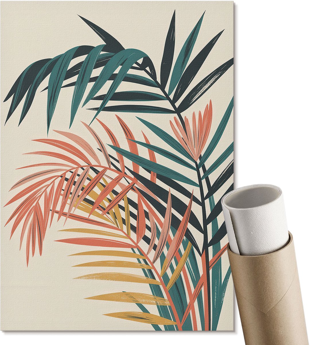 Coloray Polycanvas Wandposter - Keukenthema, Typografie - A3 - Grijs Illustratie - Rechthoek - Wandkunstwerk - Woonkamer, Slaapkamer, Kantoor - Minimalist