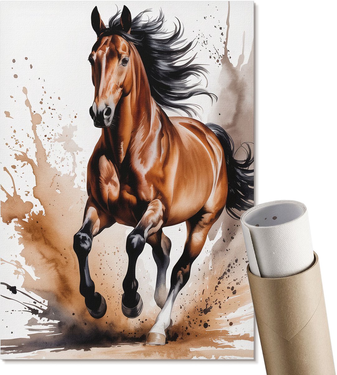 Coloray Polycanvas Wandposter - Pastelkleurige Paardenbloemen, Illustratie - A3 - Geel Decoratie - Rechthoek - Canvasposter - Woonkamer, Slaapkamer, Kantoor - Modern