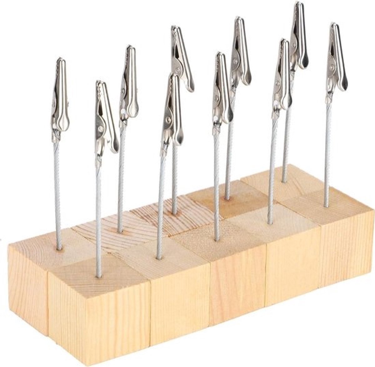 Notitiehouders - Bureaunummerhouders Memohouders - Bureau Organisatie - Houten Voet - 10 stuks - Natuurlijk