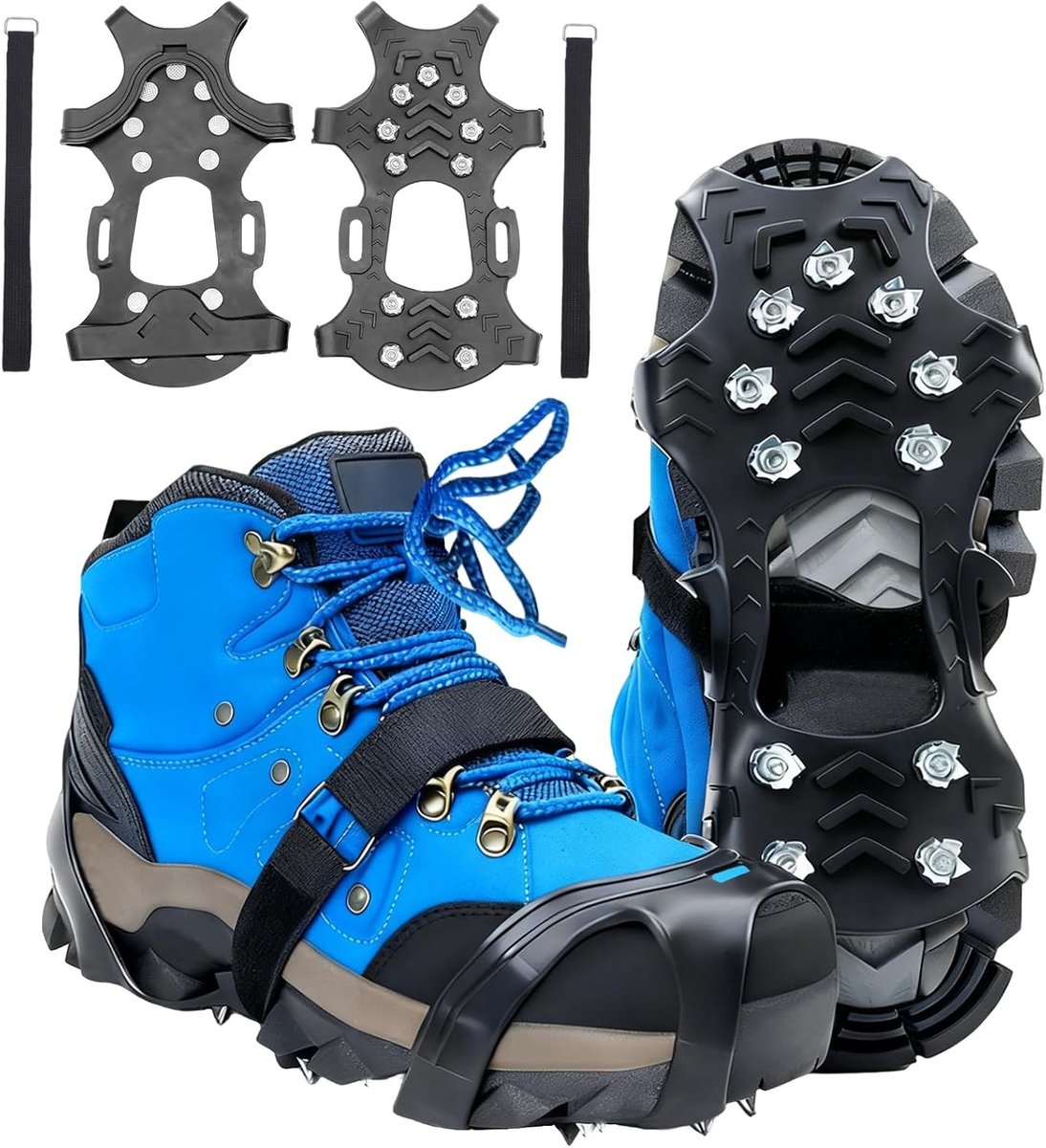 Hiking spikes voor schoenen - RVS crampons voor winterse omstandigheden, sneeuw en ijs
