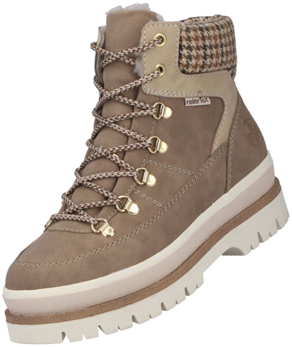 Rieker dames Tex-enkellaarsjes, gevoerd, beige Y6210-64