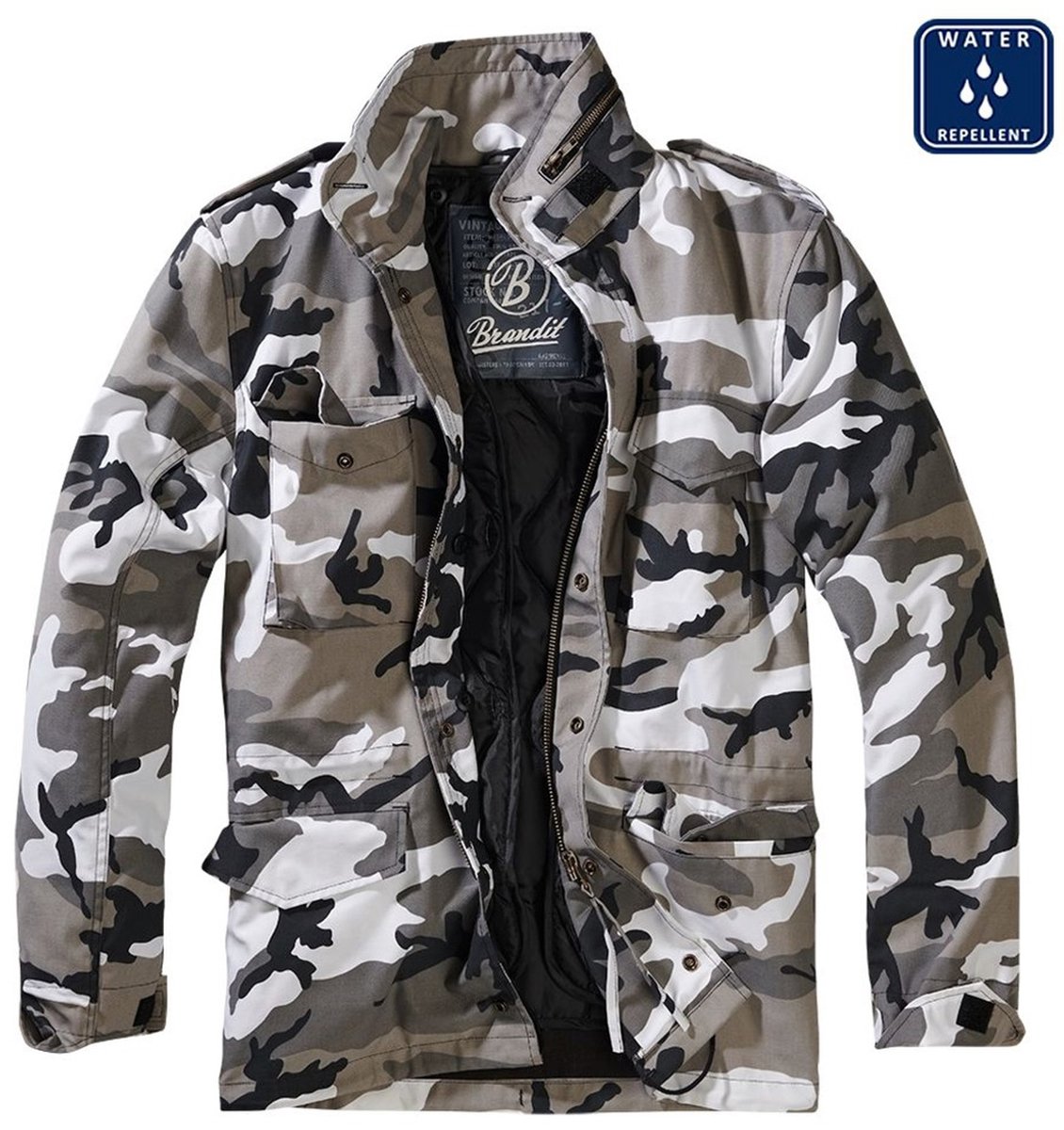 Brandit - M65 Field Jacket - S - Wit/Grijs