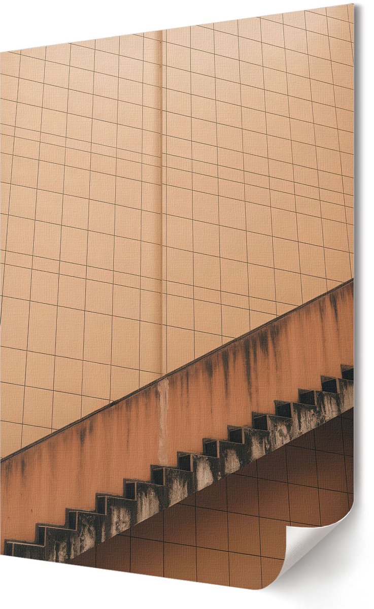 Coloray Polycanvas Poster - Modern Gebouw, Fotografie - A2 - Turkoois Wandposter - Rechthoek - Wandkunst - Woonkamer, Slaapkamer, Kantoor - Modern