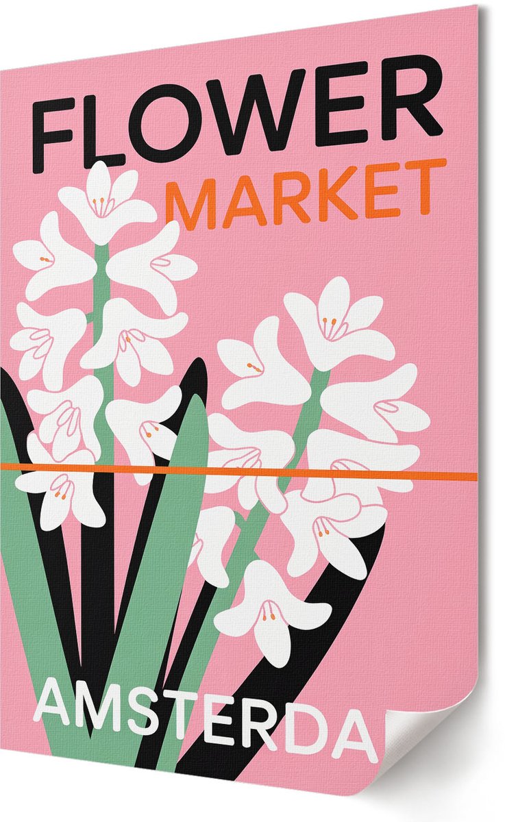 Coloray Polycanvas Poster - Dennenreflectie, Groente - A2 - Oranje Illustratie - Rechthoek - Canvasposter - Woonkamer - Industrieel