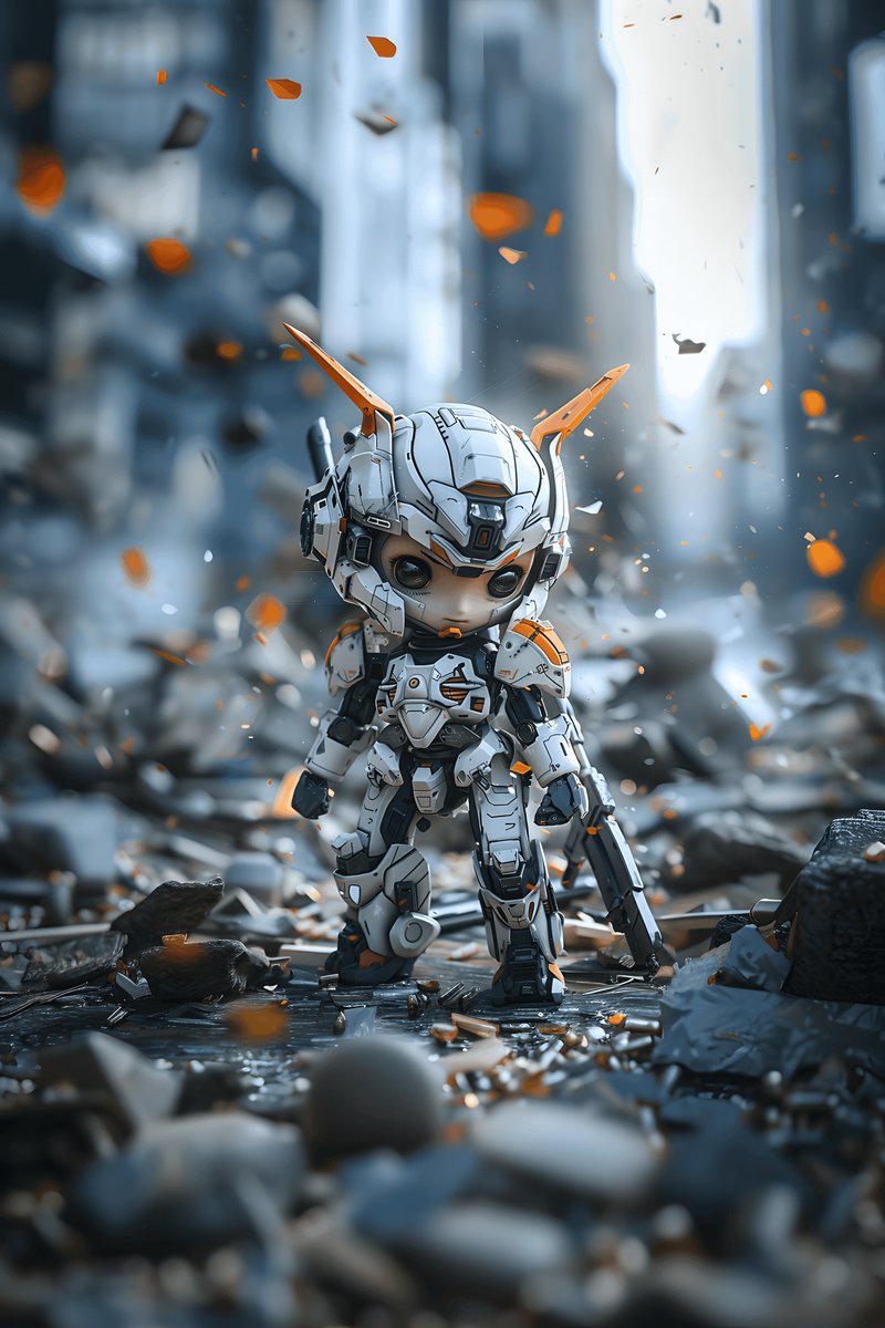 Schattige Mecha Poster - Mecha - Robot - Schattige Robot - Futuristische - Illustratie - posters - formaat 30x40cm - Wanddecoratie - XS2357MT