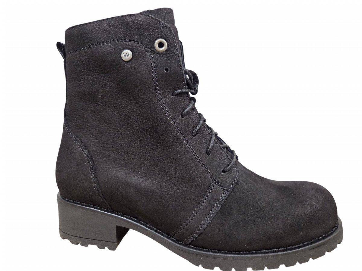 Wolky 0247910 000 Veterboots Zwart Nubuck Dames - Zwart - 39