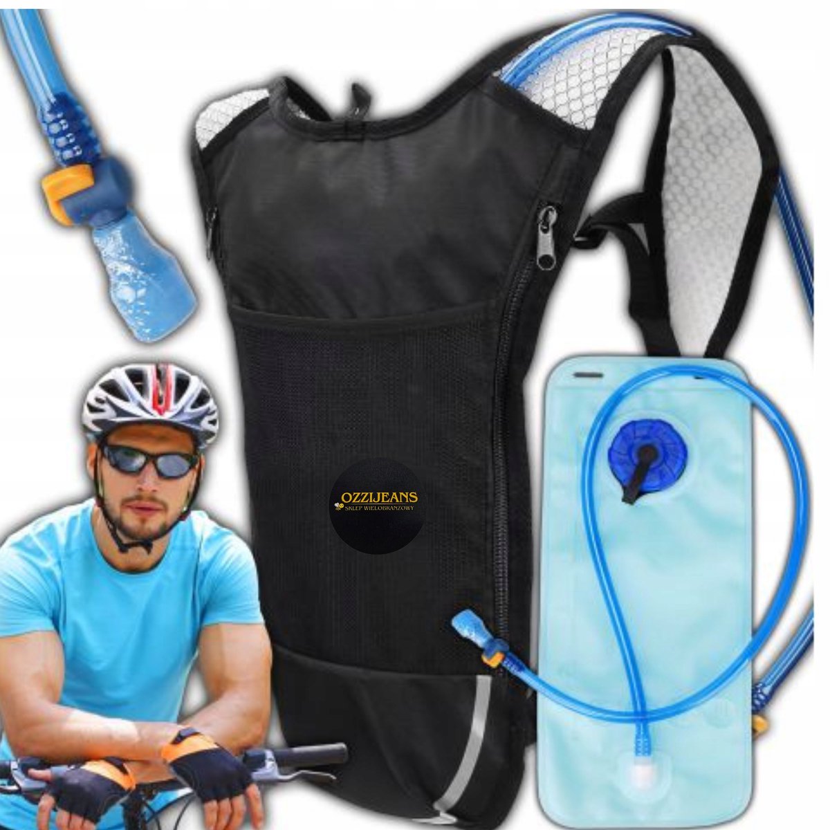 Lichtgewicht Fietsrugzak met 2L Waterzak - Ideaal voor Trekking