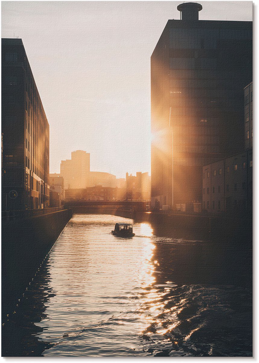 Tulup Polycanvas Wandposter - Zonsondergang, Fotografie - A4 - Oranje Poster - Rechthoek - Wandkunstwerk - Woonkamer, Slaapkamer, Kantoor - Modern