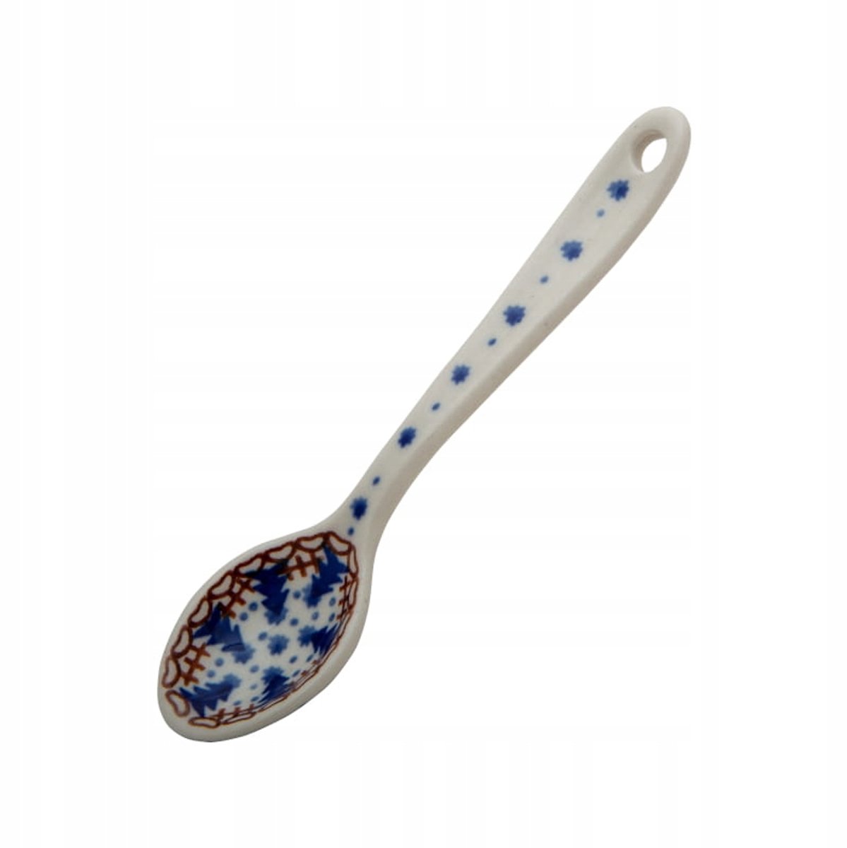 Bolesławiec Lepel 13 cm - Handgemaakt Keramiek met Kerstdecoratie