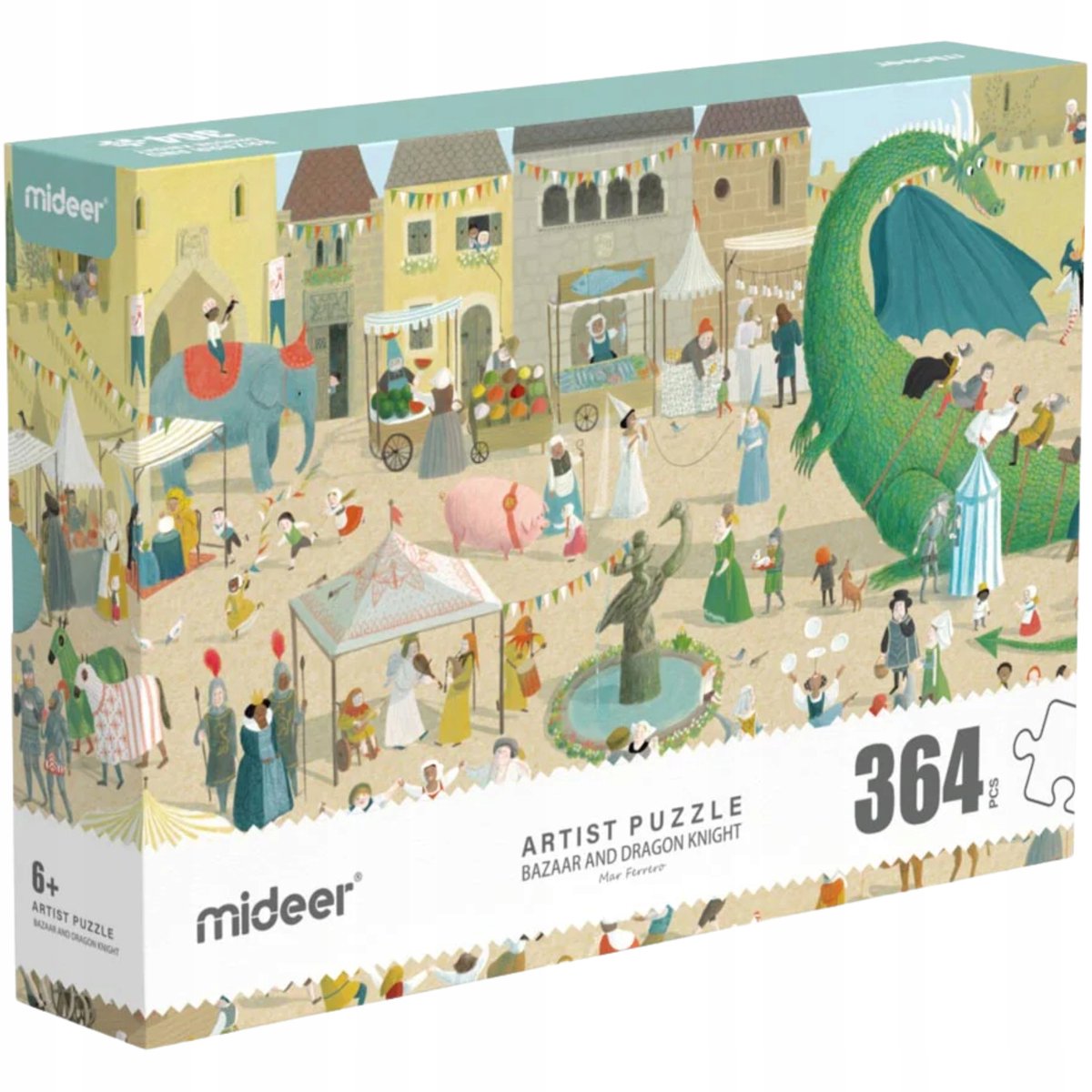 Mideer Artistieke Puzzel: Bazar & Drakenridder (364 Stuks)