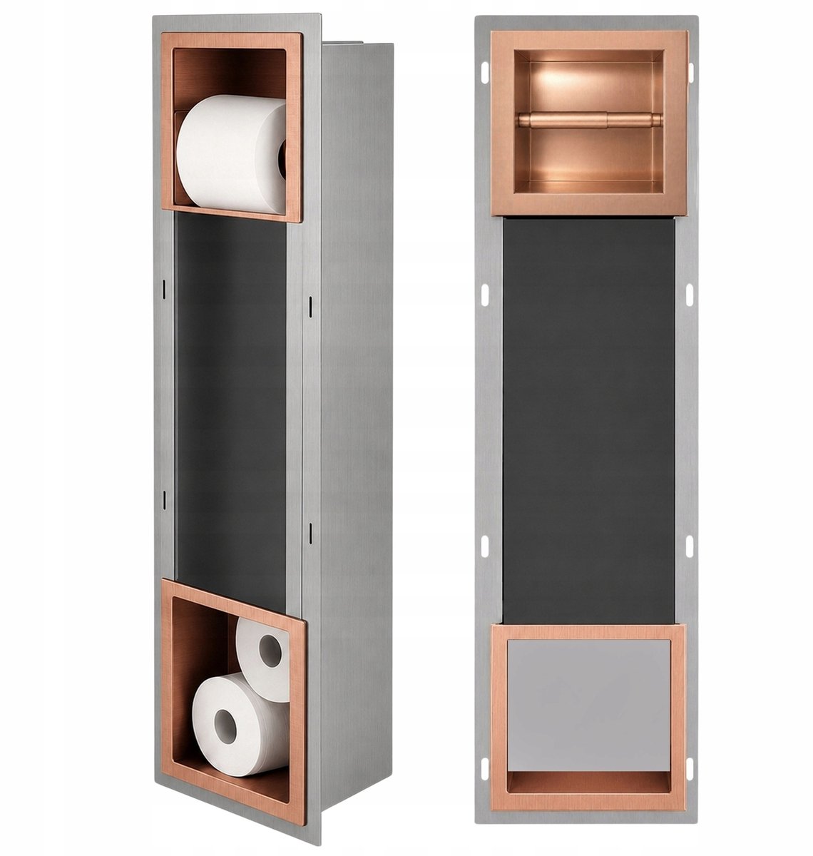Estiva ARE Inbouwkast Toiletrolhouder Koper Geborsteld 74x17x14cm