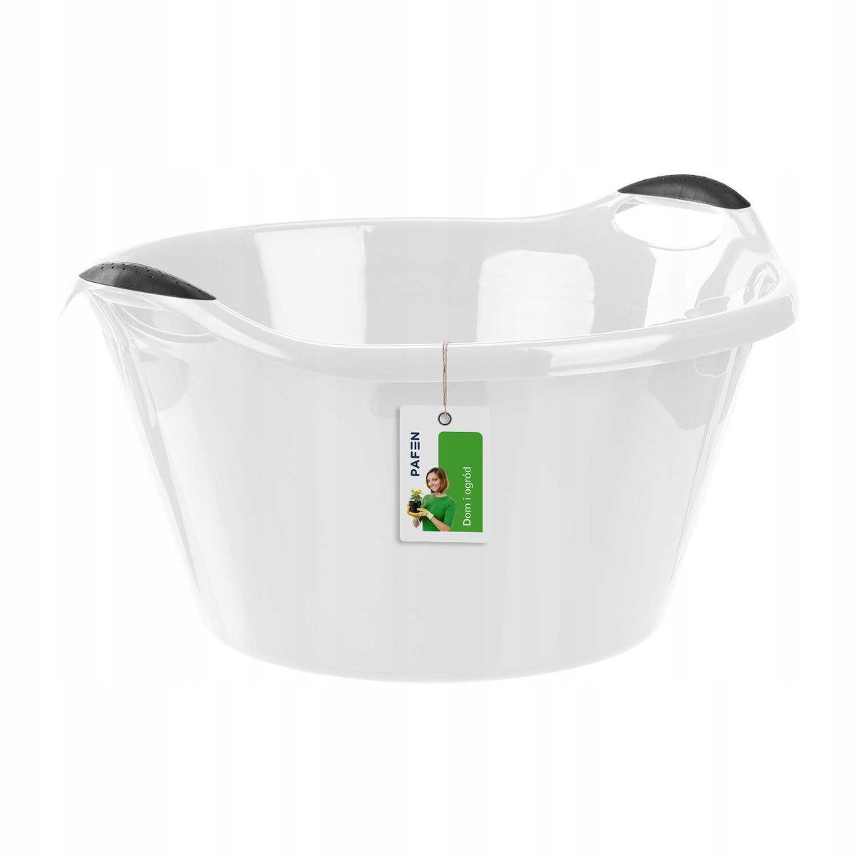 Grijze Wasbak 25L met Handvatten - Rond Plastic