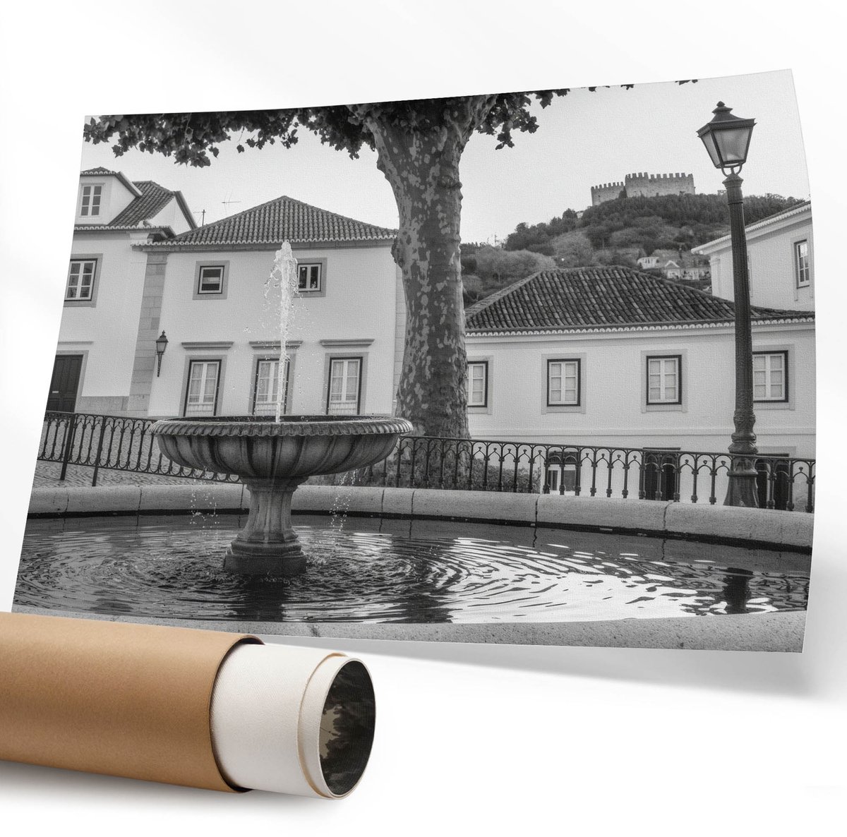 Coloray Polycanvas Wandposter – Stedelijke Vrede, Zwart-Wit – 594 x 840 mm – Grijs Wandposter – Rechthoek – Canvas Wandposter – Woonkamer – Modern