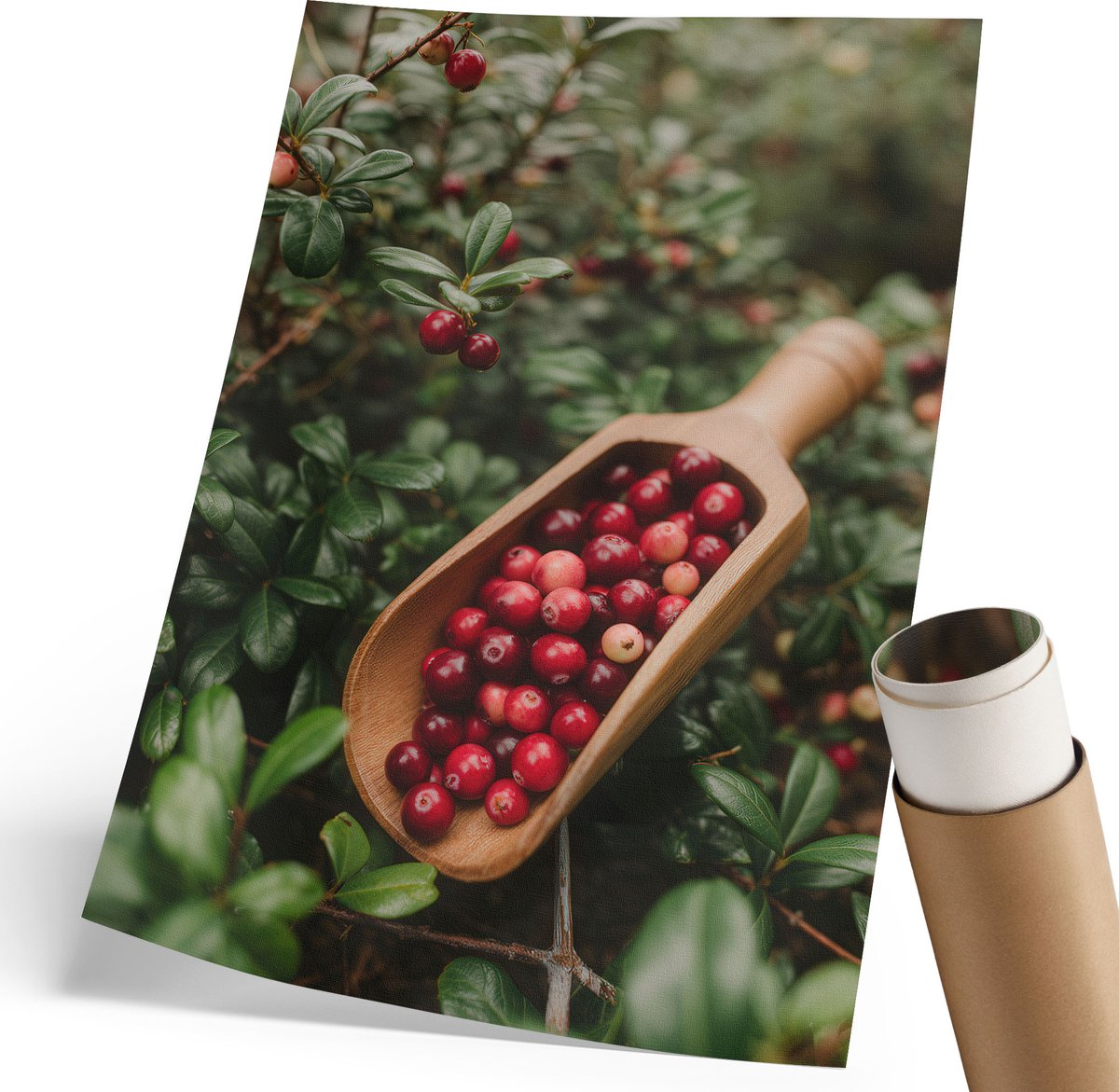 Coloray Polycanvas Wandposter - Bosvruchten, Fotografie - 210 x 297 mm - Groen Illustratie - Rechthoek - Muurkunst - Woonkamer, Slaapkamer, Kantoor - Rustiek
