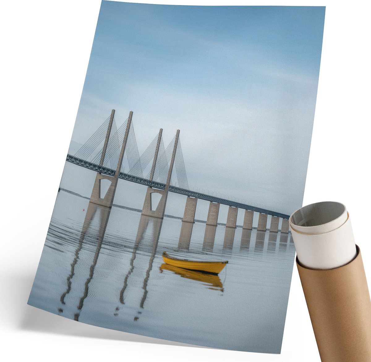 Coloray Polycanvas Wandposter - Westelijke Huisjes, Oranje - 420 x 594 mm - Zwart Wanddecoratie - Rechthoek - Wandkunstwerk - Slaapkamer - Expressief