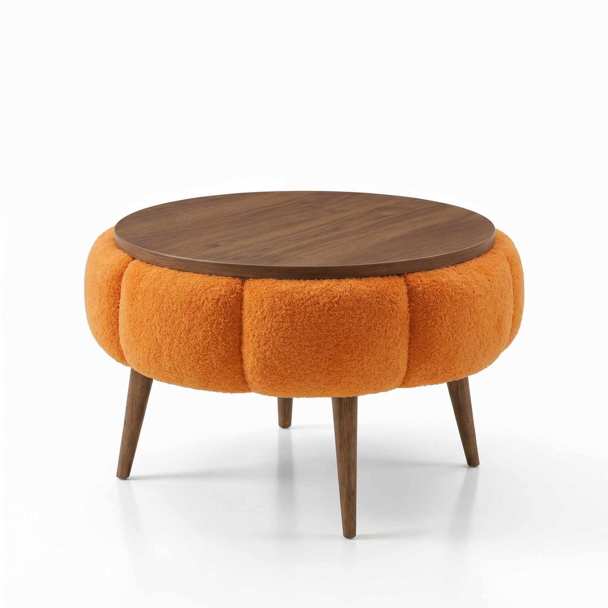 Skye Decor Bliss Papatya 60 – Salontafel – Oranje/Walnoot – Ø60 x 44 cm