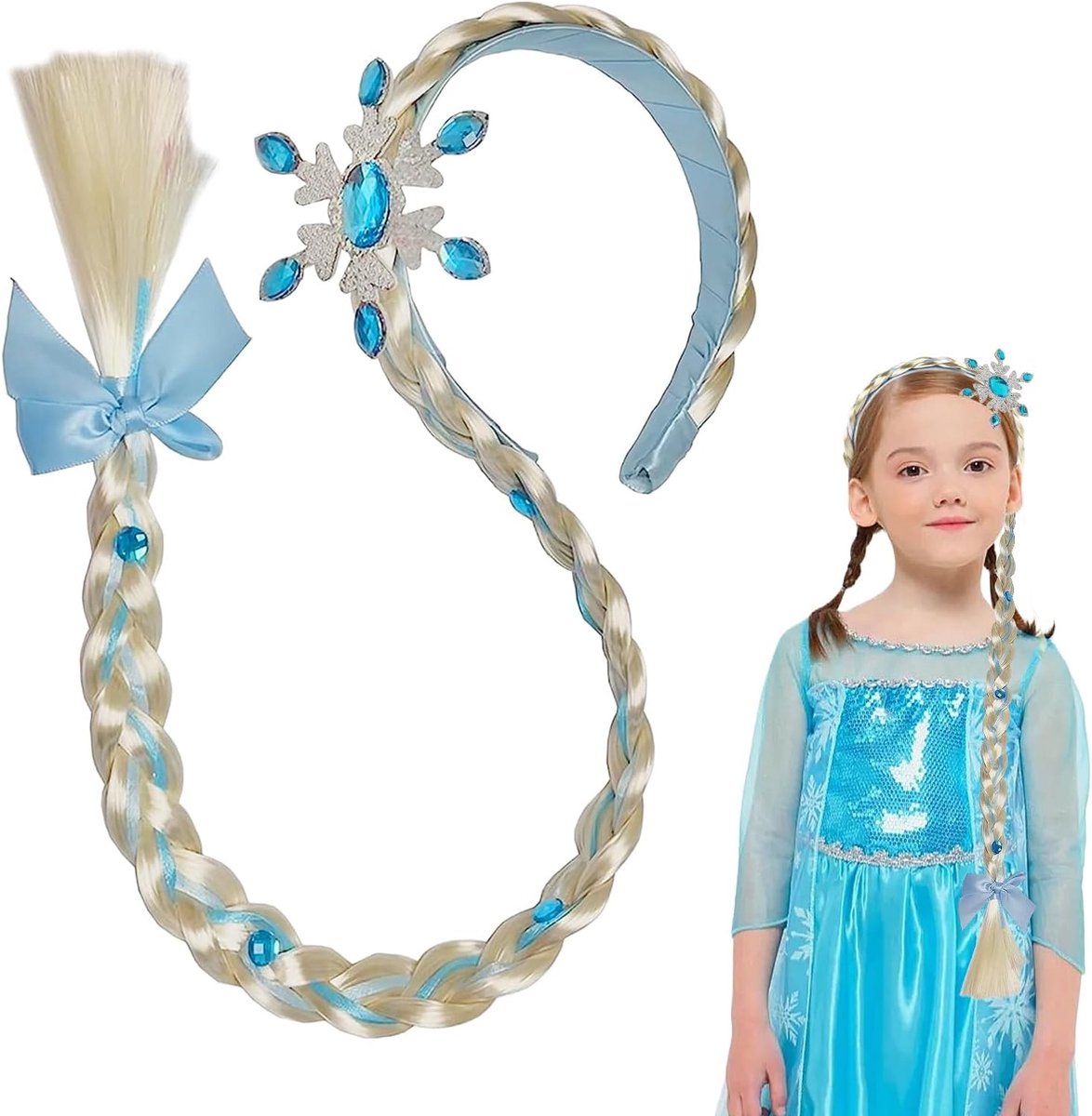 Kapsel voor Kinderen met Vlecht voor Theatervoorstellingen en Verjaardagsfeestjes, Geschikt voor Cosplay en Fantasie Spellen (1 Stuk)