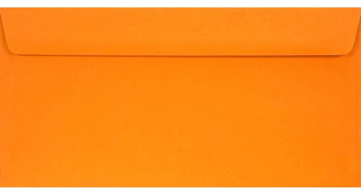 Lange Enveloppen - Brief Enveloppen - Uitnodigingen Versturen - Glad Ongecoat Papier - 110x220mm 100 Stuks - Oranje