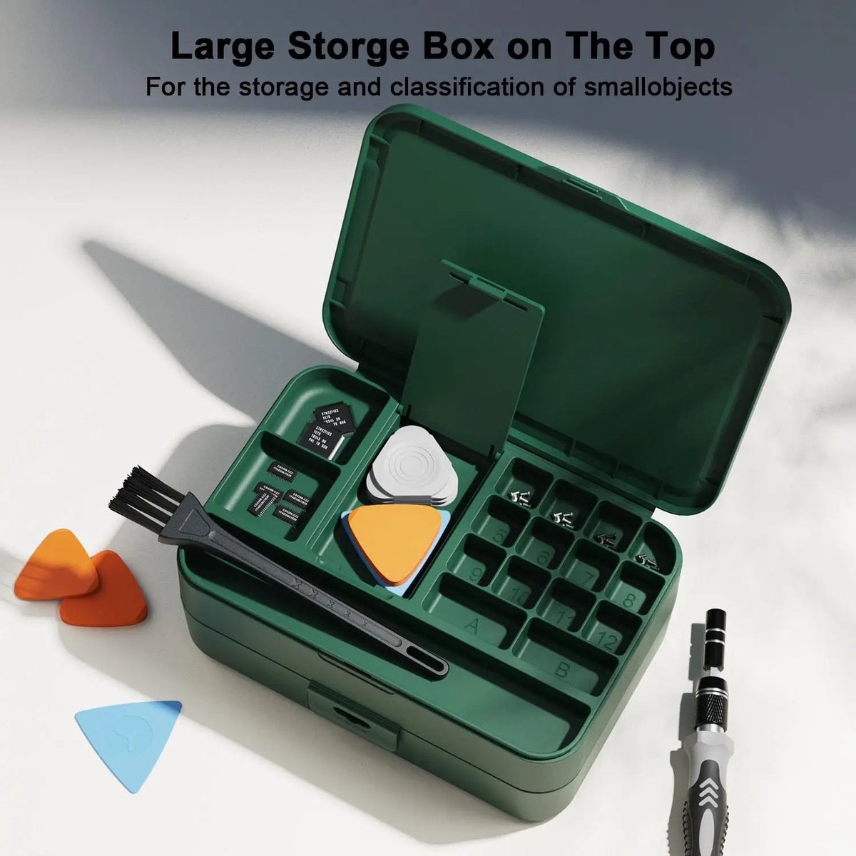 Compacte Serie - Precisie Schroevendraaierset - Magnetisch - Opbergdoos - Reparatieset - Voor Elektronica - Model 132 In 1 - 132-in-1 Groen