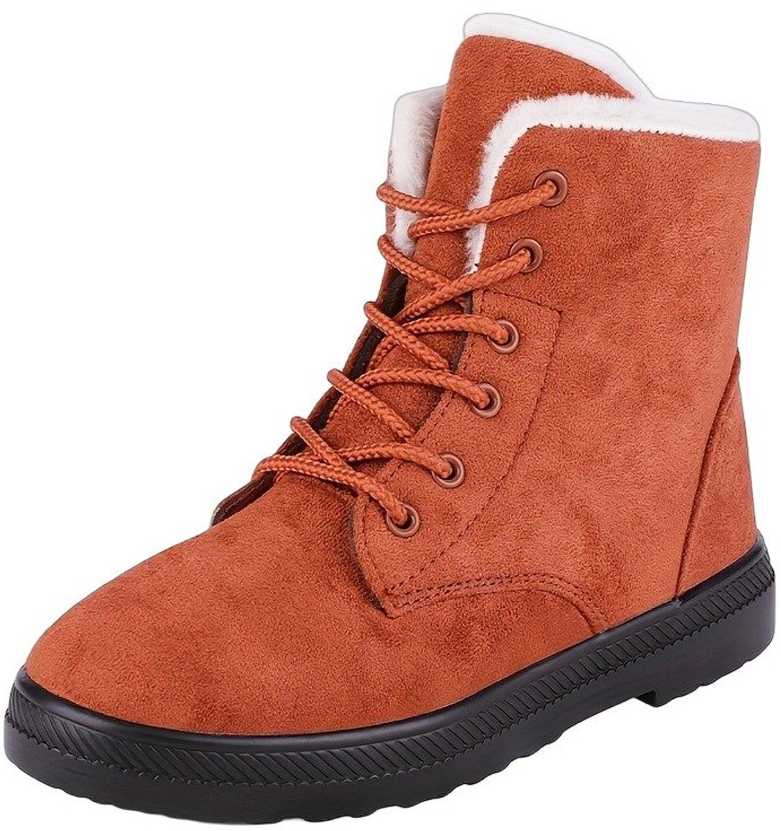 Currero Snowboots Dames Sneeuwlaarzen Dames Winterlaarzen Gevoerde Winterschoenen Waterdicht Antislip Zool Warm Gevoerd Wandellaarzen Winter Lichtbruin
