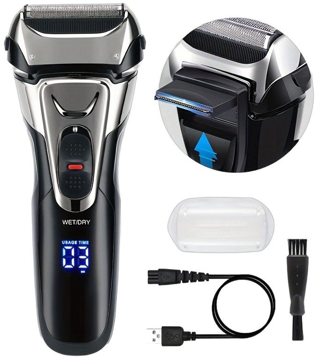 Currero Foil Shaver - Scheerapparaat Mannen - Hoofd Scheerapparaat - Head Shaver - Tondeuse met Trimmer - Lichaam en Baard - Oplaadbaar