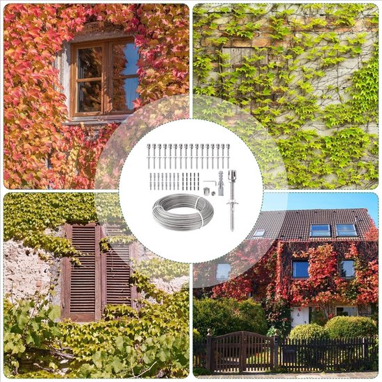 Professionele Plantstand voor Klimplanten, Compleet Systeem met Wandbeugels en Staal Kabel voor Optimale Groei en Ondersteuning — afbeelding 3
